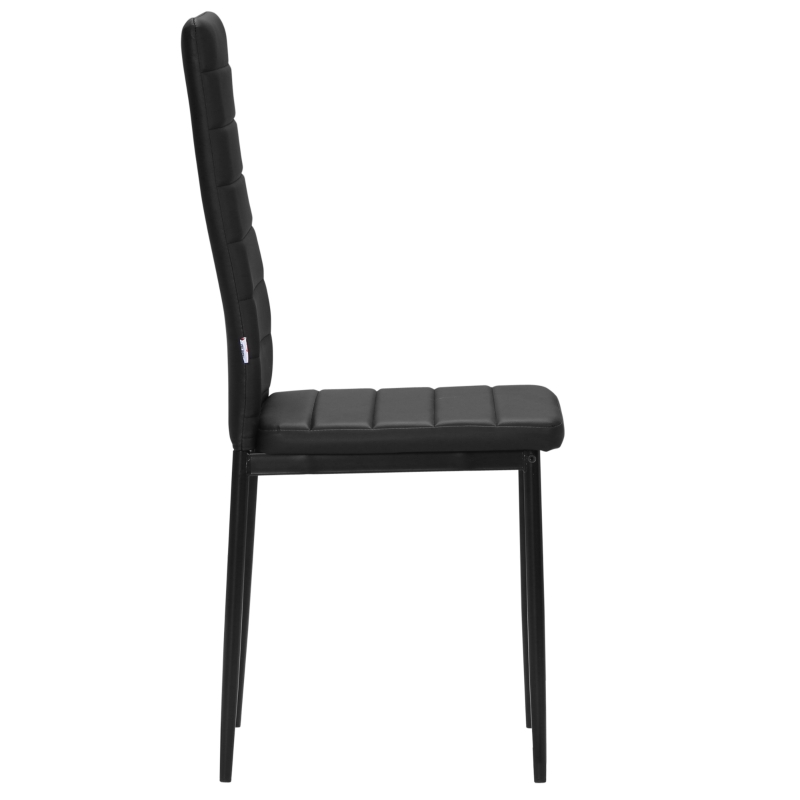 HOMCOM 5-tlg. Essgruppe Sitzgruppe Esstisch mit 4 Stühlen, modernes Design, Glastisch, Schwarz