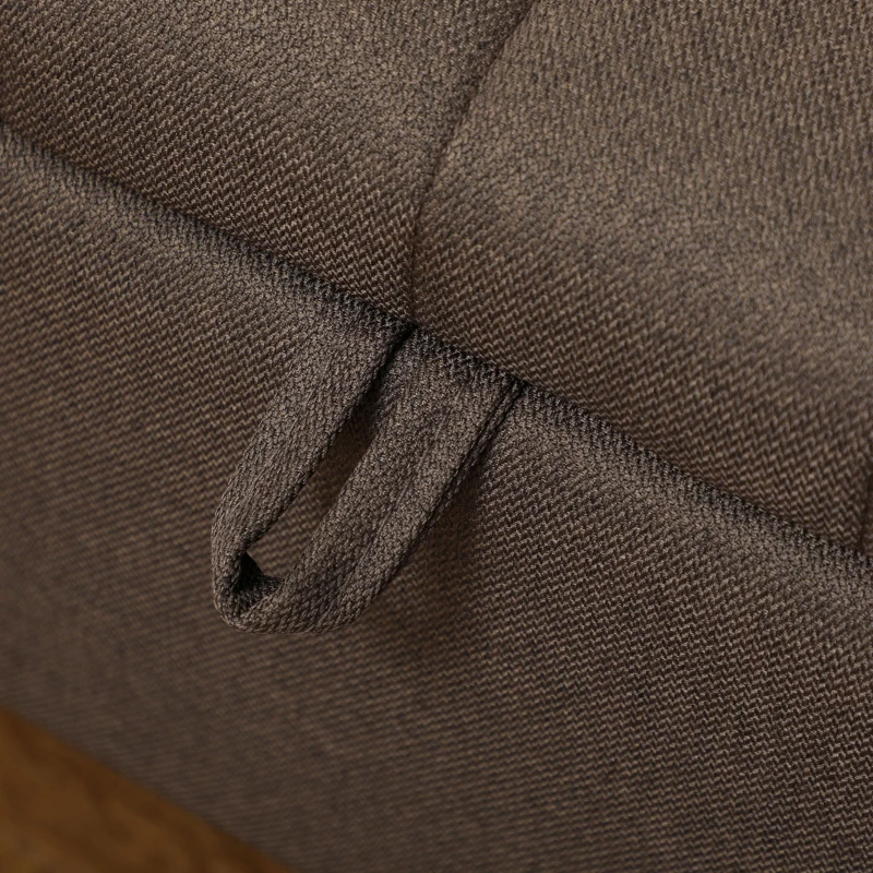 HOMCOM Linen-Look 92 x 31cm Storage Ottoman - Dark Brown