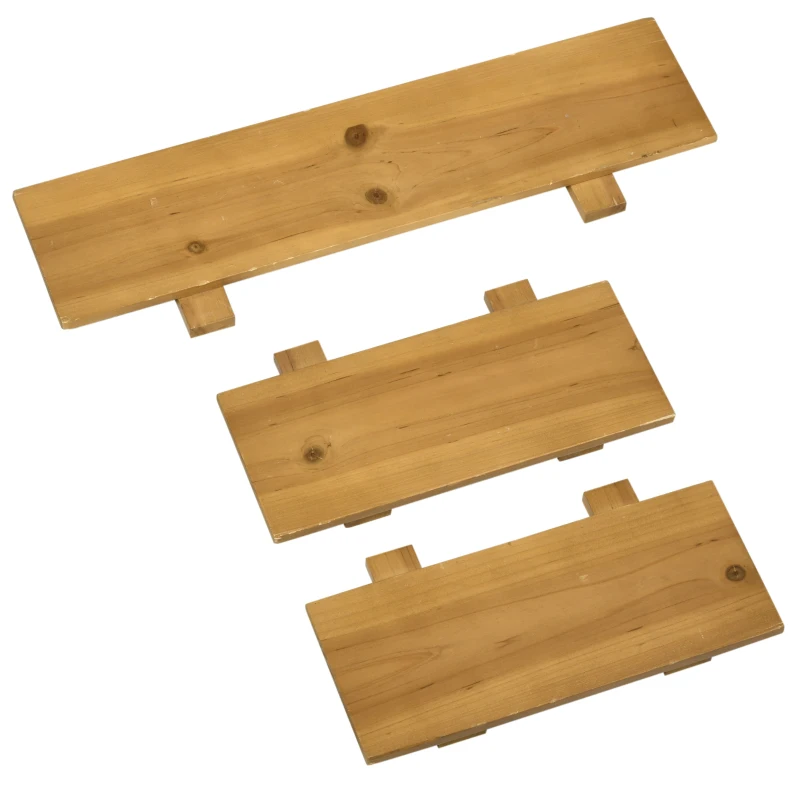 Outsunny Hochbeet mit 3 Schubladen, inkl. Rankhilfe, wetterbeständig, Massivholz, 63 cm x 39 cm x 160 cm, Natur