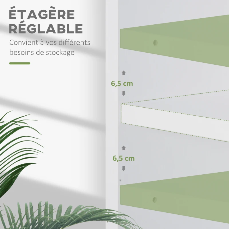 HOMCOM Bibliothèque étagère de rangement avec 2 compartiments et étagère réglable, 60 x 24 x 63 cm, blanc