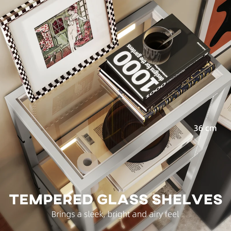 HOMCOM Four-Shelf Floor Lamp - Grey