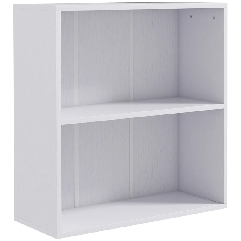 HOMCOM Estantería de almacenamiento con 2 compartimentos y estante ajustable 60x24x63 cm Blanco