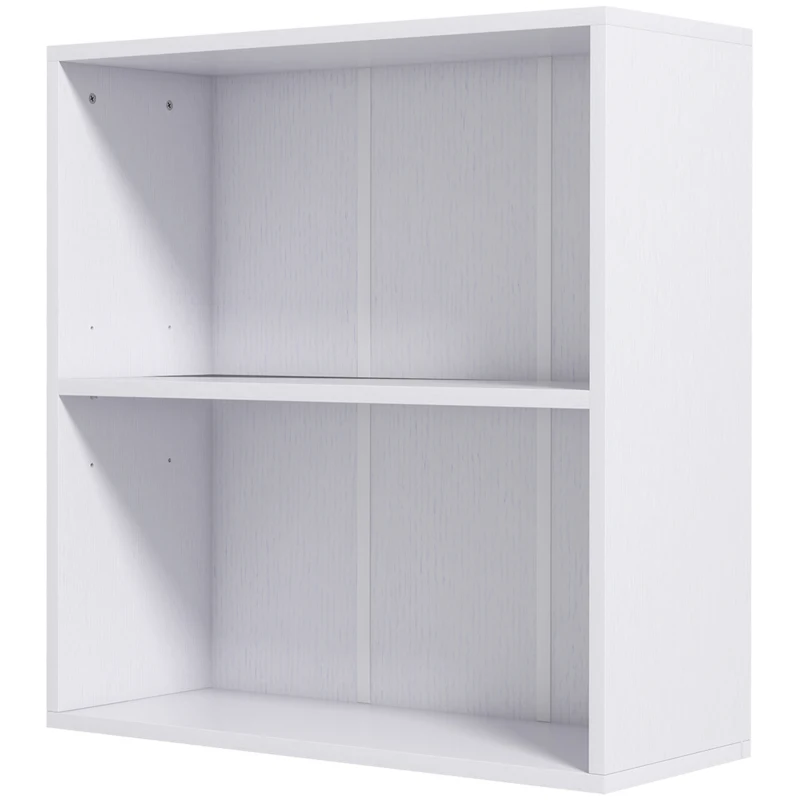HOMCOM Libreria scaffale portaoggetti con 2 scomparti e scaffale regolabile, 60 x 24 x 63 cm, bianco