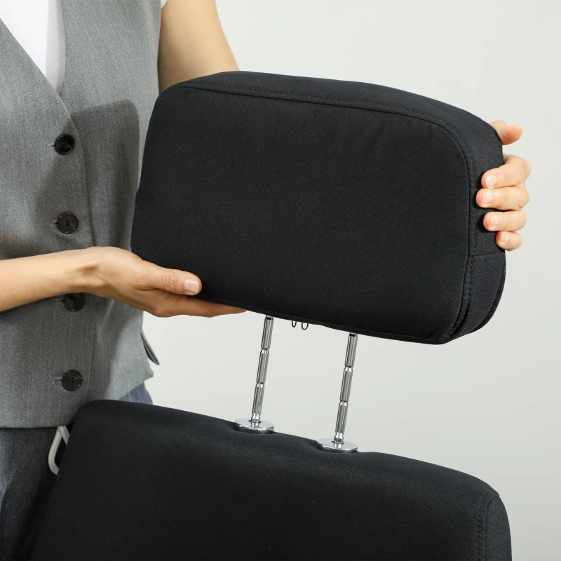 Vinsetto Poltrona da ufficio poltrona da ufficio grande comfort schienale regolabile poggiapiedi ruote 360° lino 62 x 68 x 127 cm nero