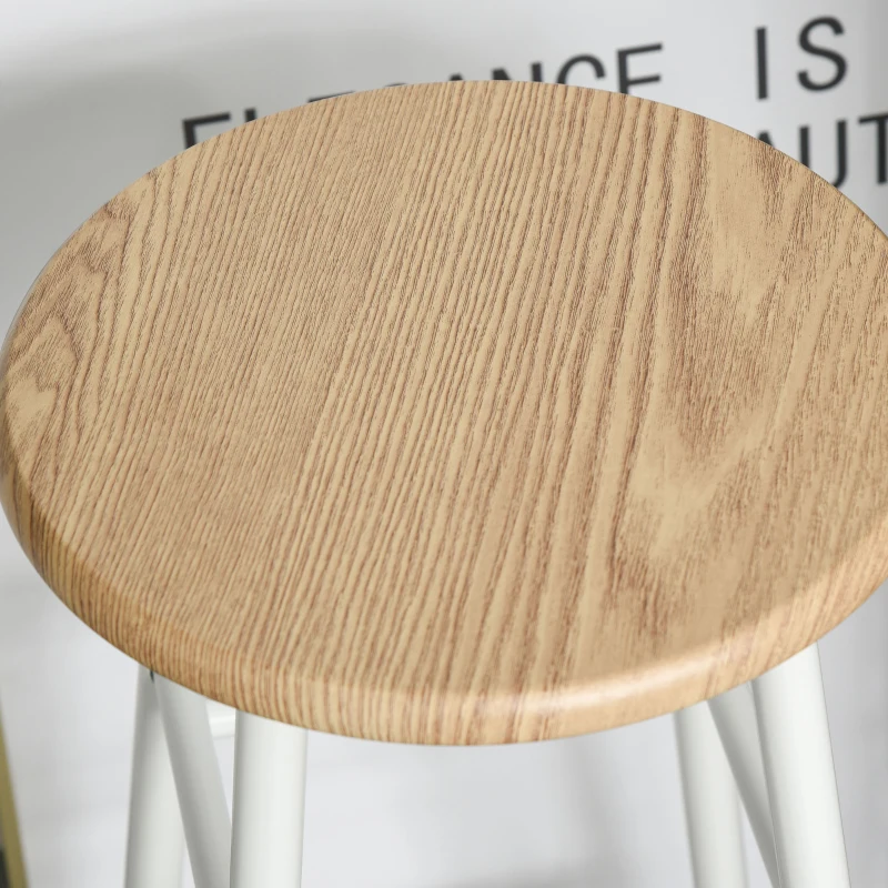 HOMCOM Bartisch Set Bartisch mit 2 Barhockern Essgruppe Küchentisch mit Lagerregal Esstisch für Esszimmer, Küche, Weiß