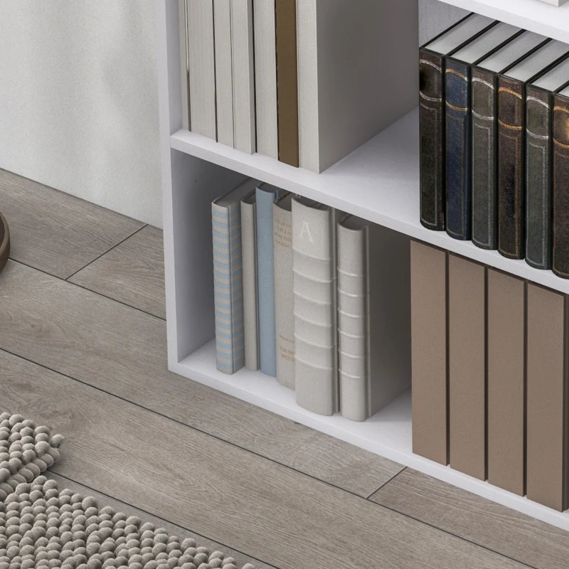 HOMCOM Bücherregal mit 2 Fächern und verstellbarem Regal, 60 x 24 x 63 cm, weiß