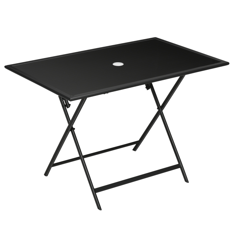 folding patio table with umbrella hole uk Outsunny Picnic Hole, Aluminum Suitcase Portable Outdoor Table with Bench, Patio, Porch or Camping Table and Chair Set, Silver : Patio, Lawn & Garden Spacious Square Design Charlton Home Evelett Outdoor 64"