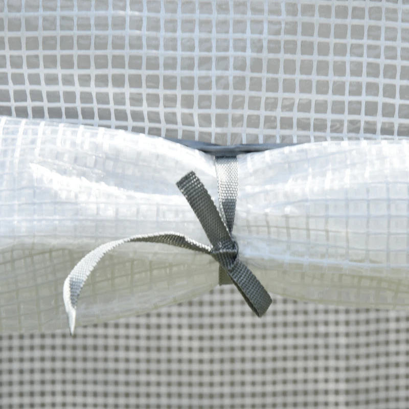 Outsunny Serre de jardin, serre de balcon, bâche renforcée PE, châssis en acier, porte zippée enroulable, 100 x 50 x 150 cm blanc