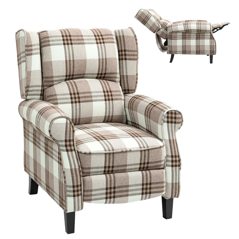 HOMCOM 160° Reclining Armchair, with Footrest - Brown