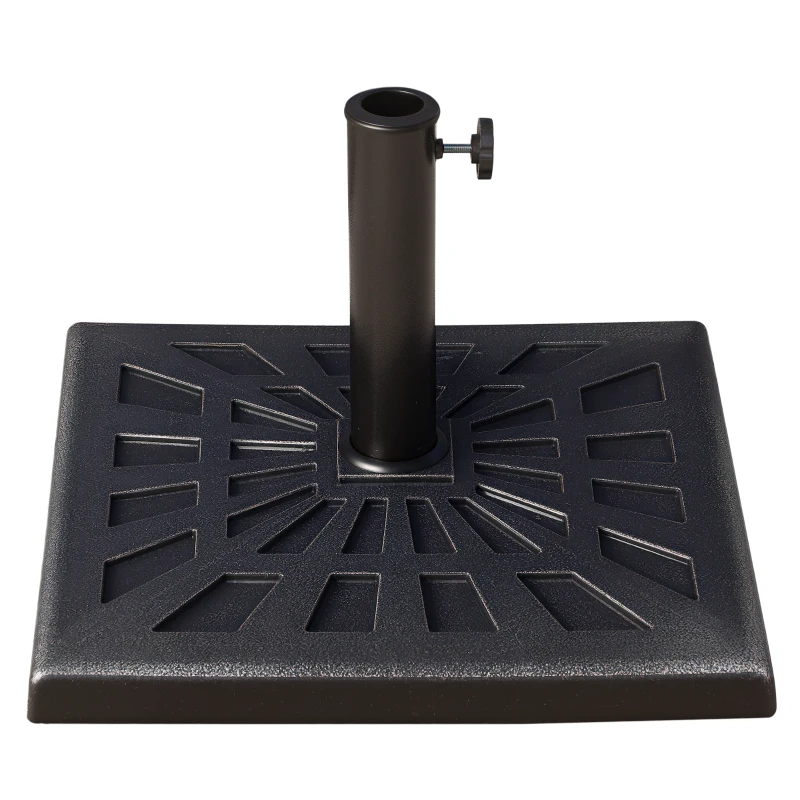Outsunny Base para Chapéu de Sol de Resina para Mastros de Ø3,8 cm y Ø4,8 cm para Peso 15 kg 47x47x32 cm Preto e Bronze