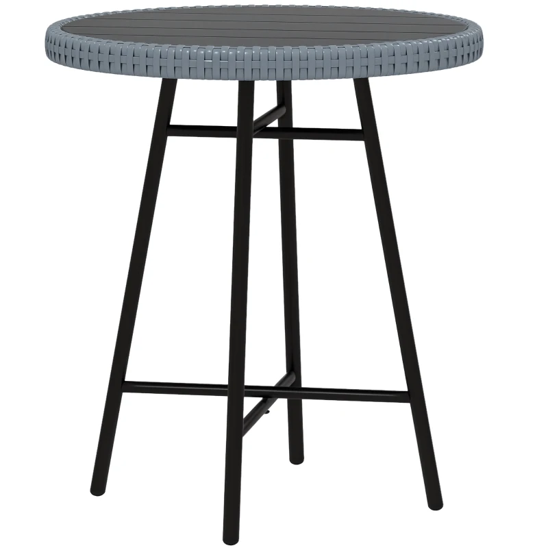 Outsunny Rattan Border Outdoor Side Table - Grey