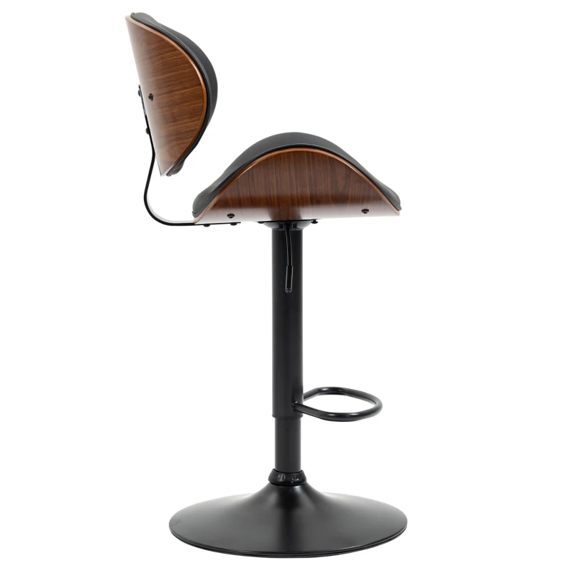 HOMCOM Barhocker-Set, höhenverstellbar, drehbar, Kunstleder, Stahlrahmen, schwarz, 53 x 50,5 x 112,5 cm