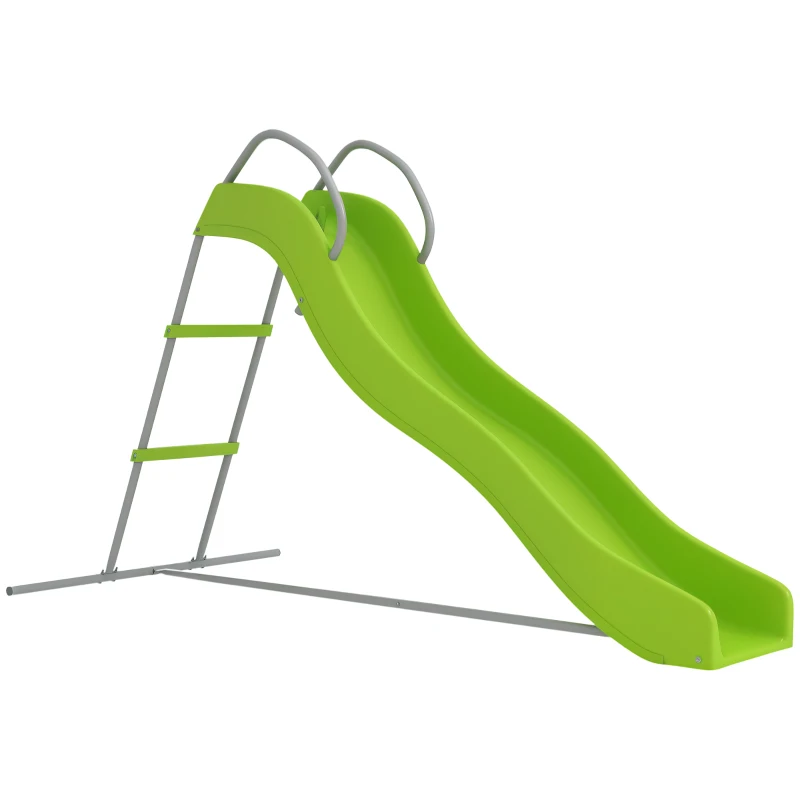 AIYAPLAY Freestanding Kids Slide with Climbing Ladder, Outdoor Playground Equipment for Ages 3-8 Years, Green
