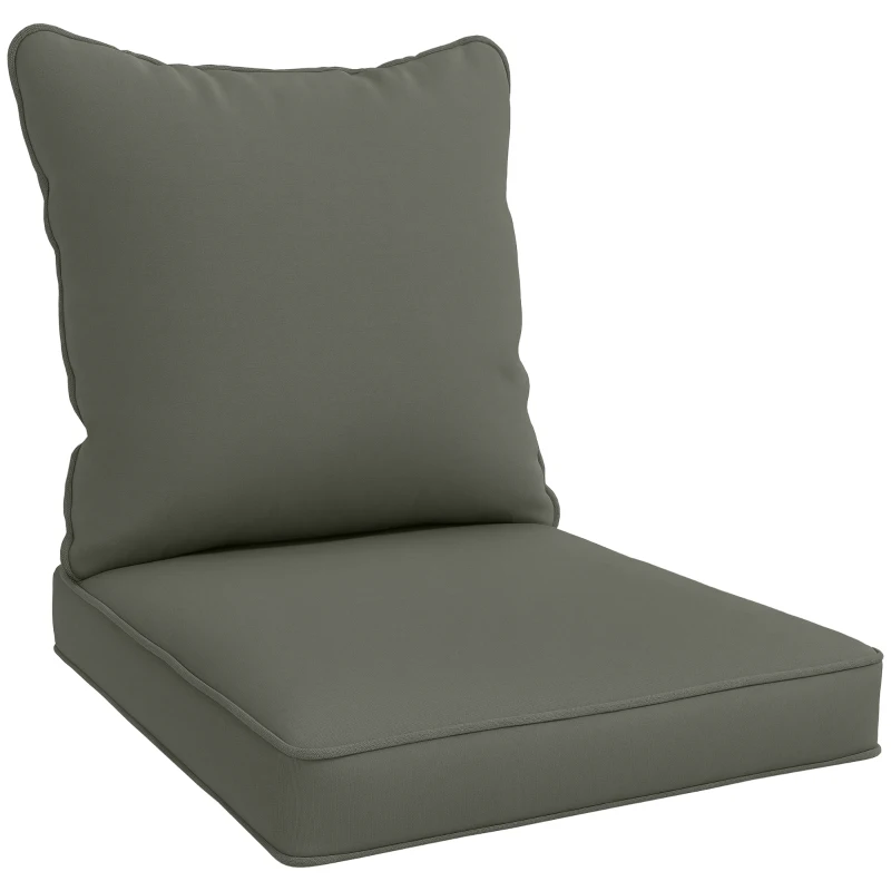 Outsunny Seat and Back Padded Cushion Set, CUSHION ONLY - Charcoal Grey