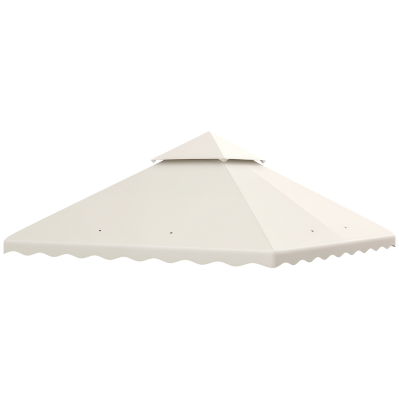 Outsunny Toldo de Repuesto para Pérgola con Techo de Doble Ventilación y 10 Orificios de Drenaje para Patio Jardín 3x3 m Crema