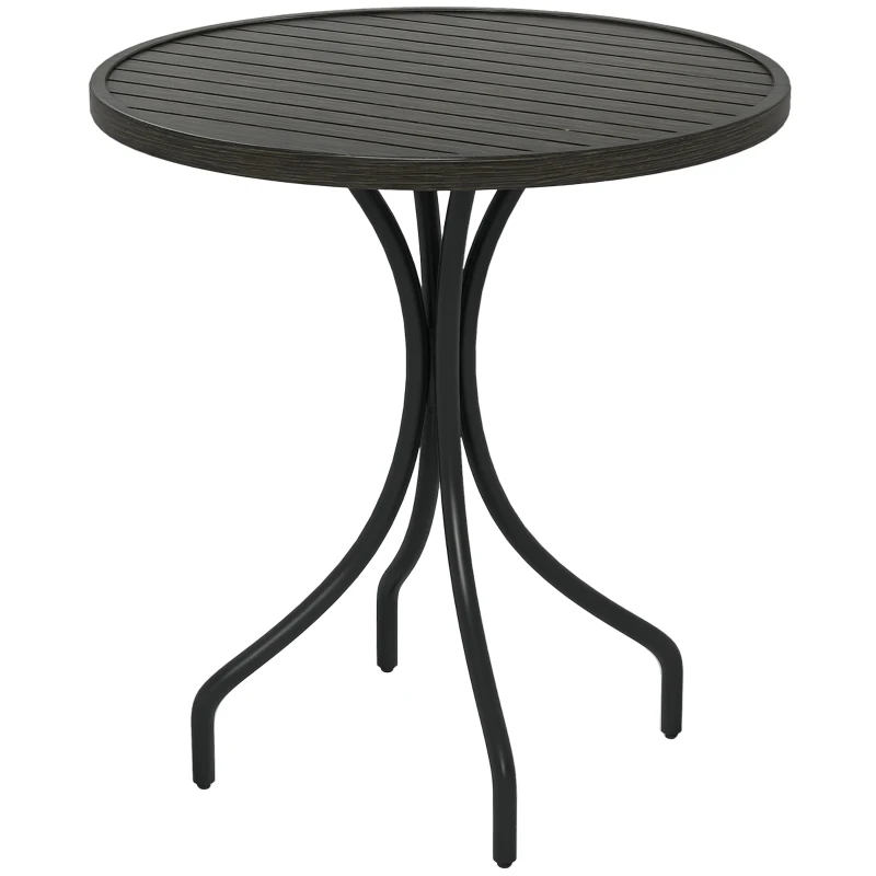 Outsunny Φ66cm Galvanised Steel Garden Table - Grey