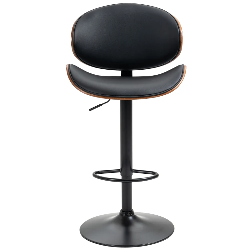 HOMCOM Barhocker-Set, höhenverstellbar, drehbar, Kunstleder, Stahlrahmen, schwarz, 53 x 50,5 x 112,5 cm