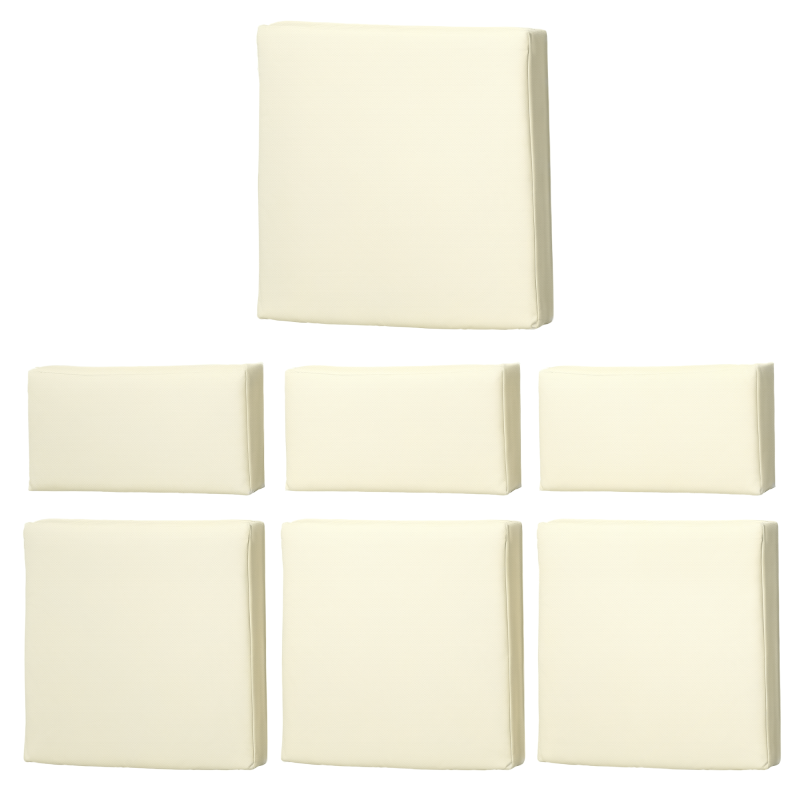 Outsunny Rattan Furniture Cushion Cover Replacement Set, 7 pcs-Cream