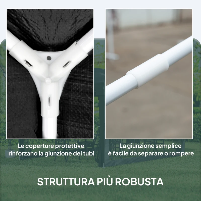 Outsunny Gazebo 4x3 m Pieghevole con Zanzariera e 2 Ingressi, in Metallo e PE, Grigio Scuro