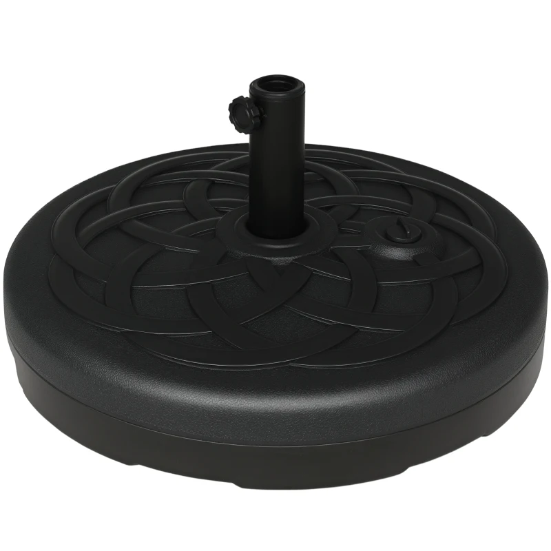 Outsunny Garden Parasol Base Holder, Outdoor Market Umbrella Stand Weight with Built-In Handle, 25kg Water or 35kg Sand Filled, Black
