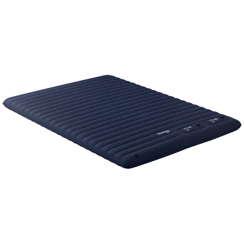Outsunny Double Inflatable Mattress, with Built-In Pump - Blue