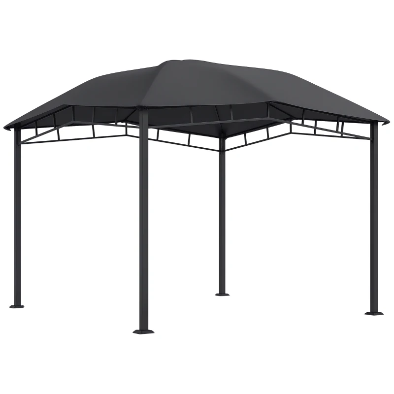 Outsunny 3x3(m) Outdoor Gazebo Garden Gazebo Pavilion Sunshade Canopy Tent with Steel Frame, Grey