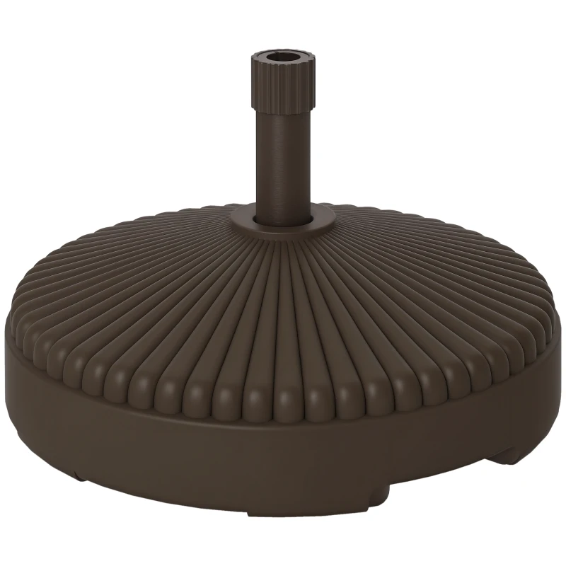 Outsunny Garden Parasol Base Holder, 28kg Sand Filled, 23kg Water Filled, Sun Umbrella Base Outdoor Umbrella Stand Weight, Brown
