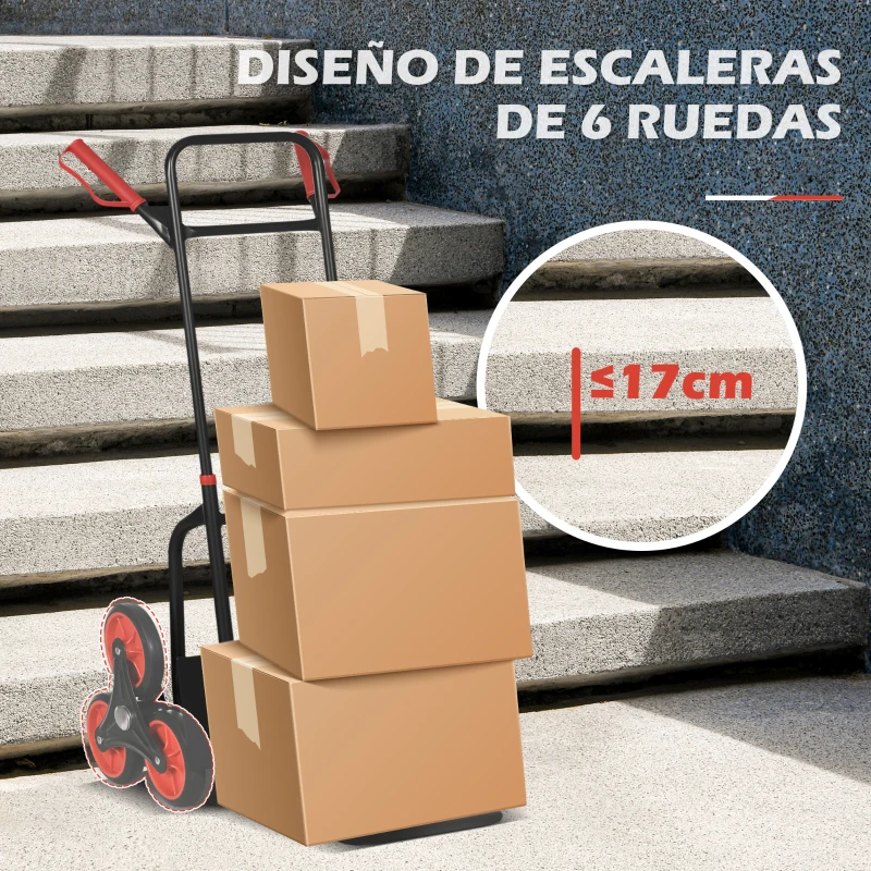 DURHAND Carretilla Plegable para Escalera con Ruedas Carga 120kg Carretilla de Mano Portátil para Entrega Almacenes Mercado Viajar Mudarse