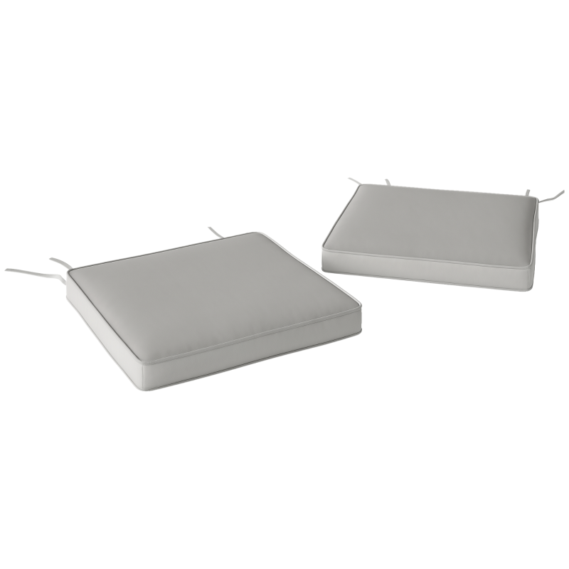 Outsunny Set of Two 45 x 45cm Garden Seat Cushions - Light Grey