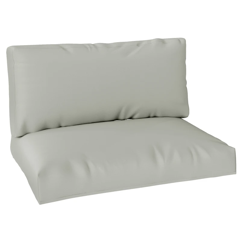 Outsunny Two Piece Seat Pallet and Back Cushions - Light Grey