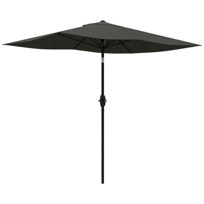 Outsunny Chapéu de Sol de Jardim 300x200x248 cm Proteção UV50+ Inclinável com Teto de Ventilação e Manivela para Terraço Cinza Escuro