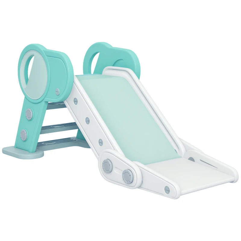 AIYAPLAY Foldable Kids Slide, Freestanding Baby Slide, for Ages 1.5-3 Years, Grey & Green