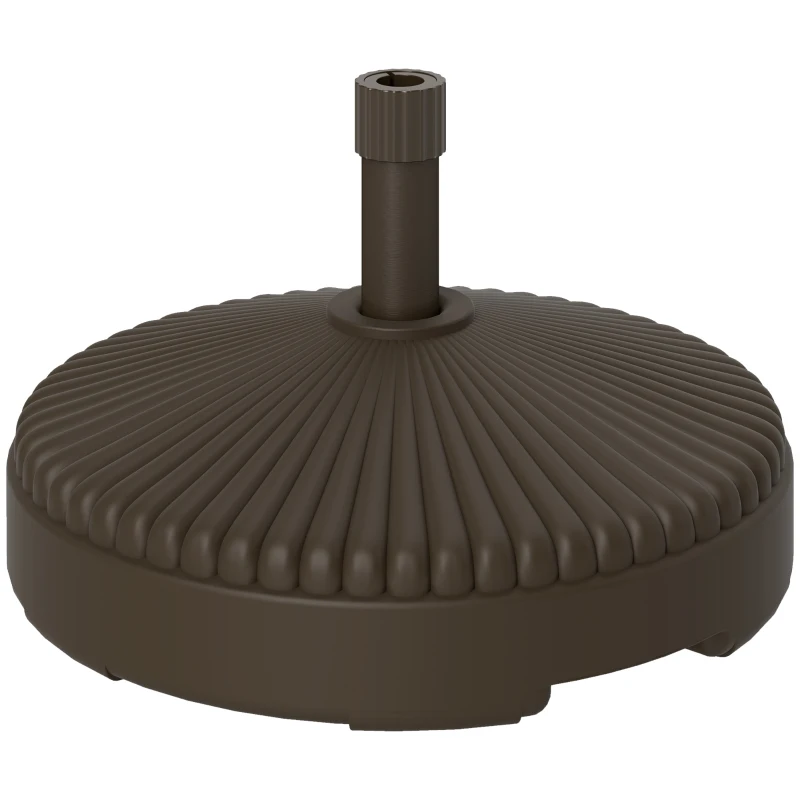 Outsunny Base para Chapéu de Sol Redonda Suporte para Chapéu de Sol Preenchível com Água 23L ou Areia 28kg Ø55x30 cm Marrom