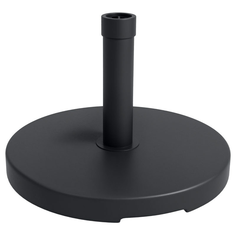 Outsunny Pied de parasol rond base de lestage 15 kg en plastique HDPE poignée intégrée pour mât Ø 24-38 mm dim. Ø 46,5 x 31H cm