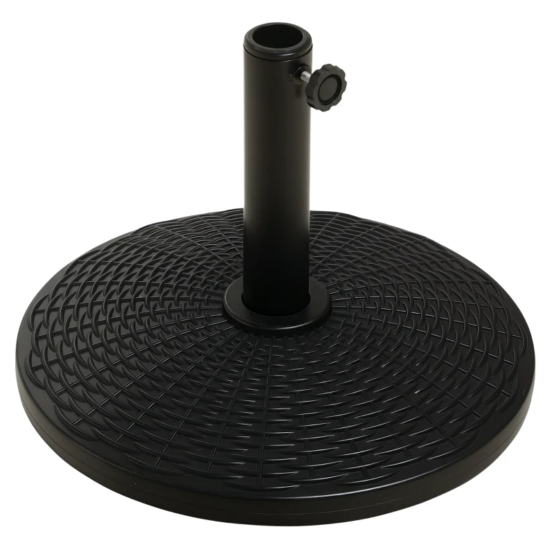 Outsunny 11.5 kg Plastic and Cement Rattan Pattern Parasol Base - Black