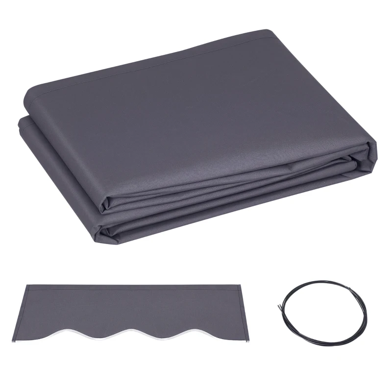 Outsunny Pânză de Schimb pentru Copertină Retractabilă Anti UV 30+, 3.47x2.4 m, Gri