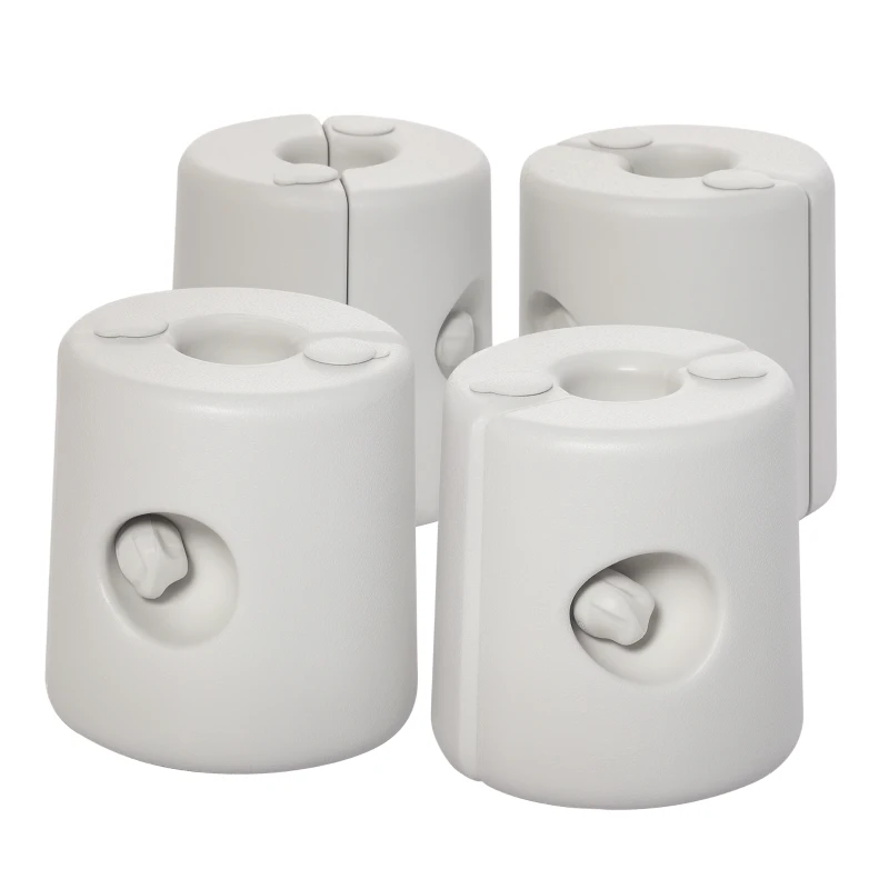 Outsunny Pack de 4 Pesos para Carpas Plegables Soportes Rellenables con 9 kg de Agua Ø22/24x25 cm Blanco