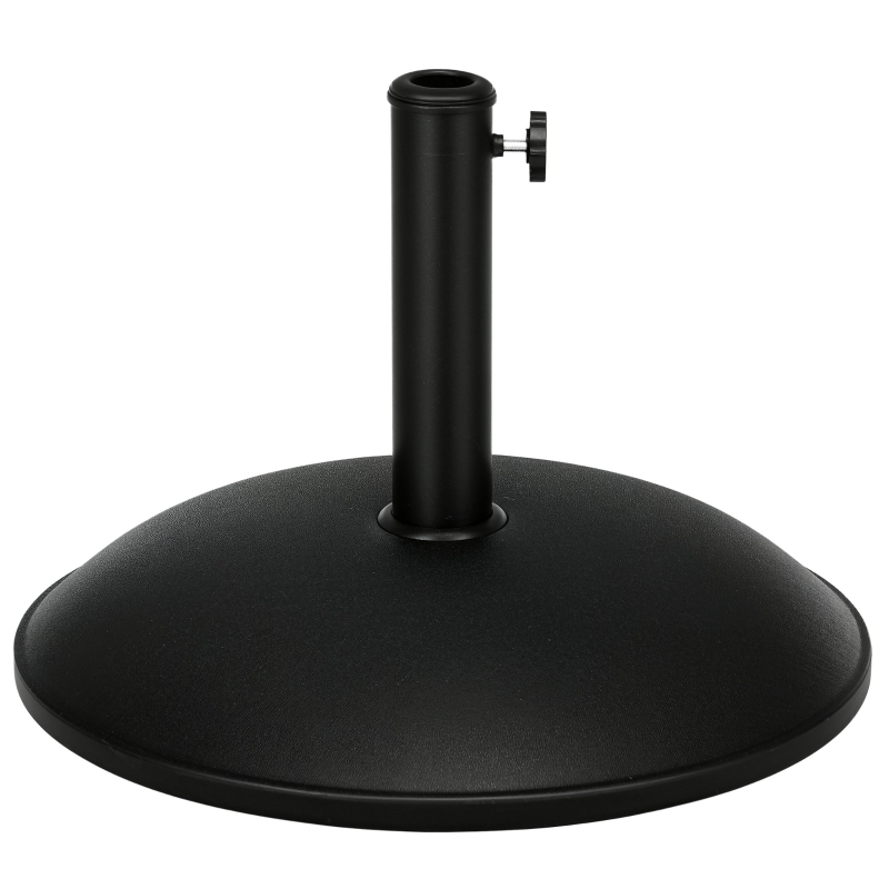 Outsunny Base Per Ombrellone Con Peso In Cemento 18kg - Supporto Per Aste 34/38/48 Mm - Stabile Per Giardino E Balcone - Colore Nero - 3