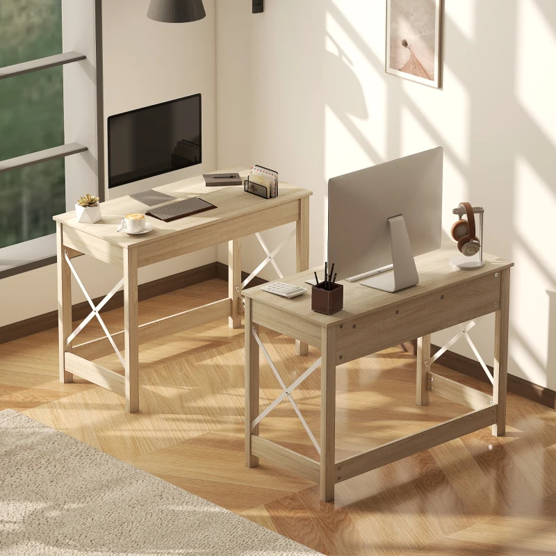 HOMCOM Escritorio Moderno Mesa Escritorio Mesa de Ordenador Fácil de Montar para Oficina Estudio 105x50x76 cm Natural