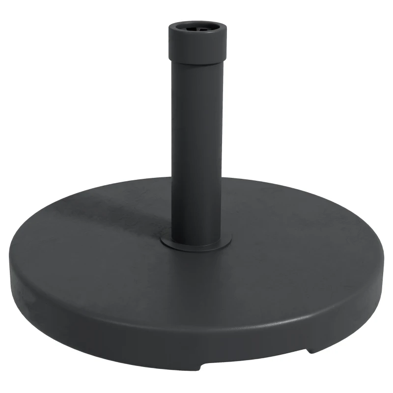 Outsunny Pied de parasol rond base de lestage 15 kg en plastique HDPE poignée intégrée pour mât Ø 24-38 mm dim. Ø 46,5 x 31H cm