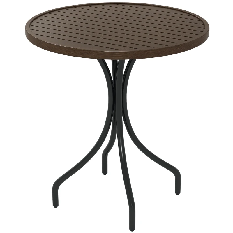 Outsunny Φ66cm Galvanised Steel Garden Table - Brown