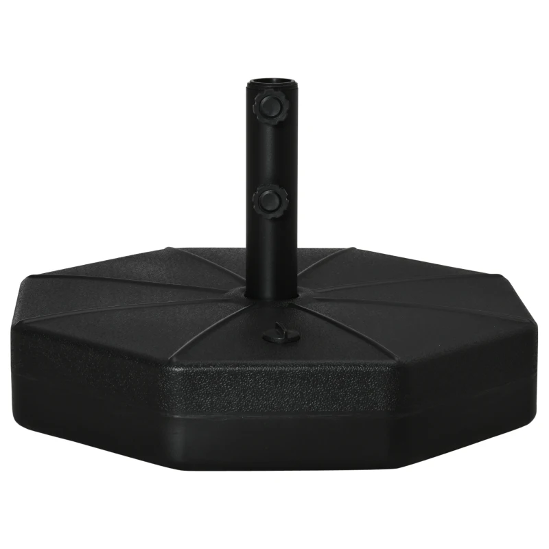 Outsunny Pied de parasol octogonal support parasol remplissage eau sable pour terrasse piscine patio en HDPE Ø 60 x 36 cm noir