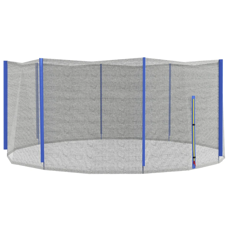 SPORTNOW Filet de remplacement pour trampolines Ø 426 cm  8 poteaux droits filet de sécurité pour trampolines, entrée zippée
