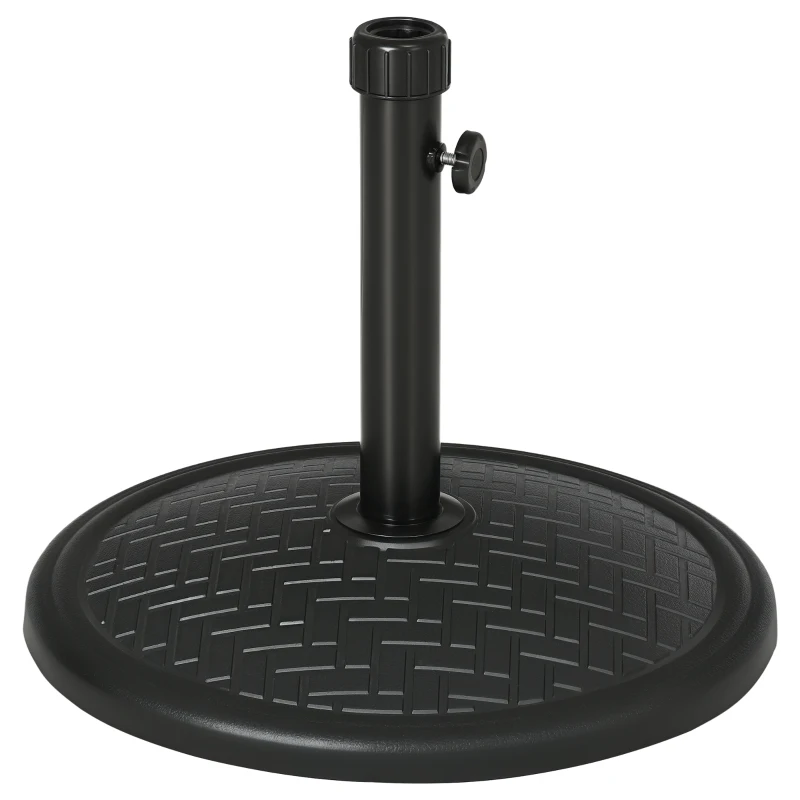 Outsunny Base para Chapéu de Sol de Cimento Suporte para Chapéu de Sol de 14 kg para Mastros de Ø32-38 mm Ø46x34 cm Preto