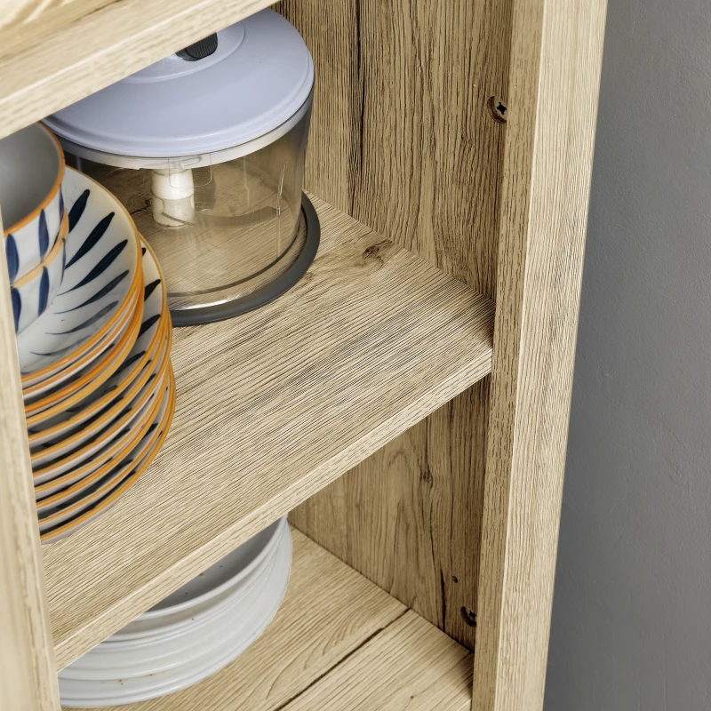 HOMCOM Armoire de Rangement sur Pieds, Meuble Colonne pour Cusine, Salle de bain, Style Classique avec 3 étagères réglables