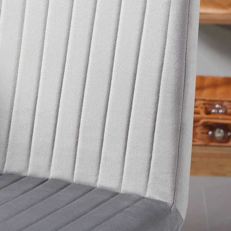 HOMCOM Set 2 Gepolsterte Küchenstühle mit Stahlbeinen und Platzsparendem Design, 43x58x90 cm, Grau und Schwarz