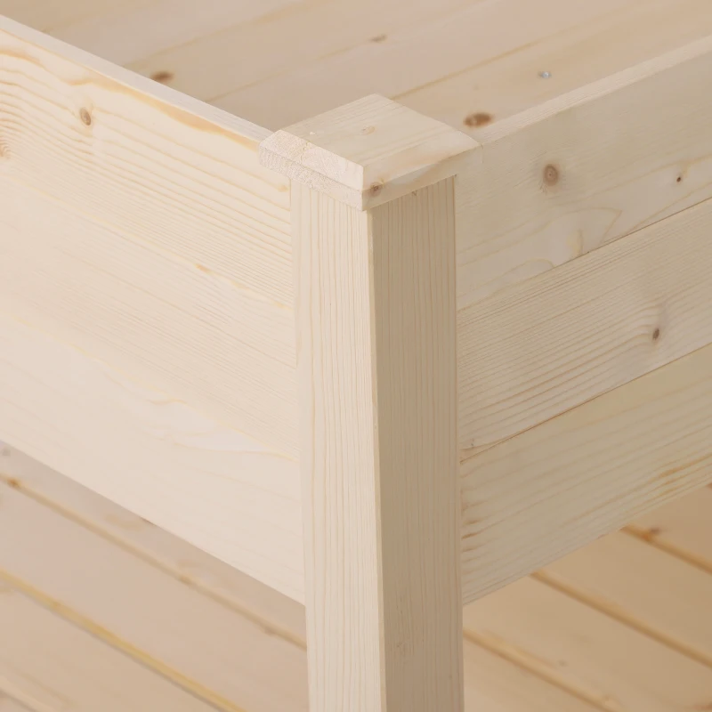 Outsunny Hochbeet, Hängende Gartentisch Pflanzenbank mit Stoffauskleidung, 91x91x81cm, Holz