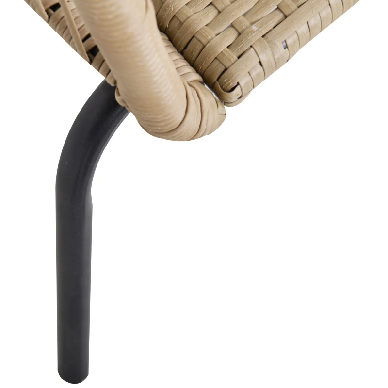 Outsunny 3 tlg. Rattan Gartenmöbel-Set, PE-Rattan, 1 Ecksofa, 1 Liege, inkl. Kissen, wetterbeständig, Kaffee +Creme