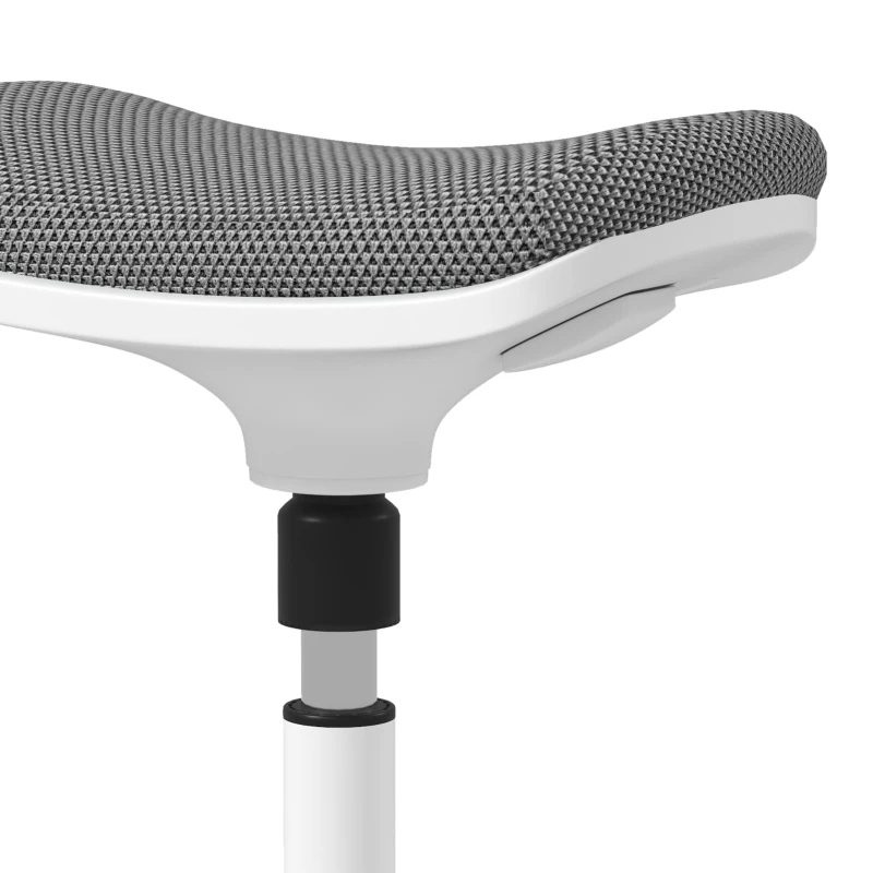 HOMCOM Ergonomischer und Gepolsterter Hocker mit Höhenverstellung um 5°, 41,5x41,5x51,5-71,5 cm, Grau