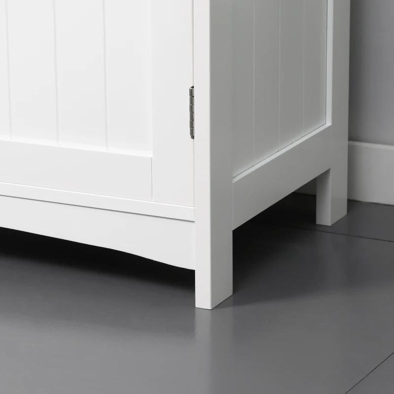 kleankin Badezimmerunterschrank mit Doppeltüren und verstellbaren Regalen, weiß